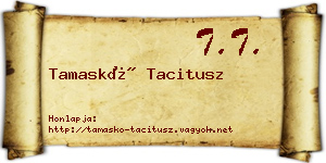 Tamaskó Tacitusz névjegykártya
